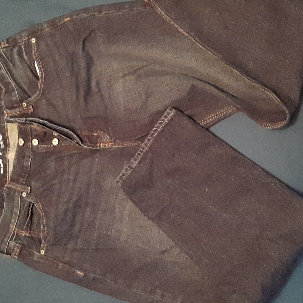Old Navy jeans - high rise slouchy straight. Size 16 Tall, dark wash